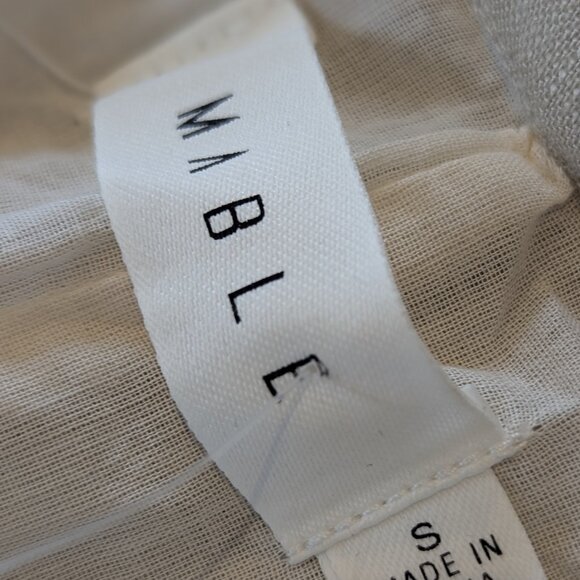 Mable Lt. Taupe Alice Linen Button Up Romper - Small - NWT - Picture 9 of 11